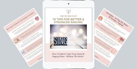 A tablet with instructions for singing.